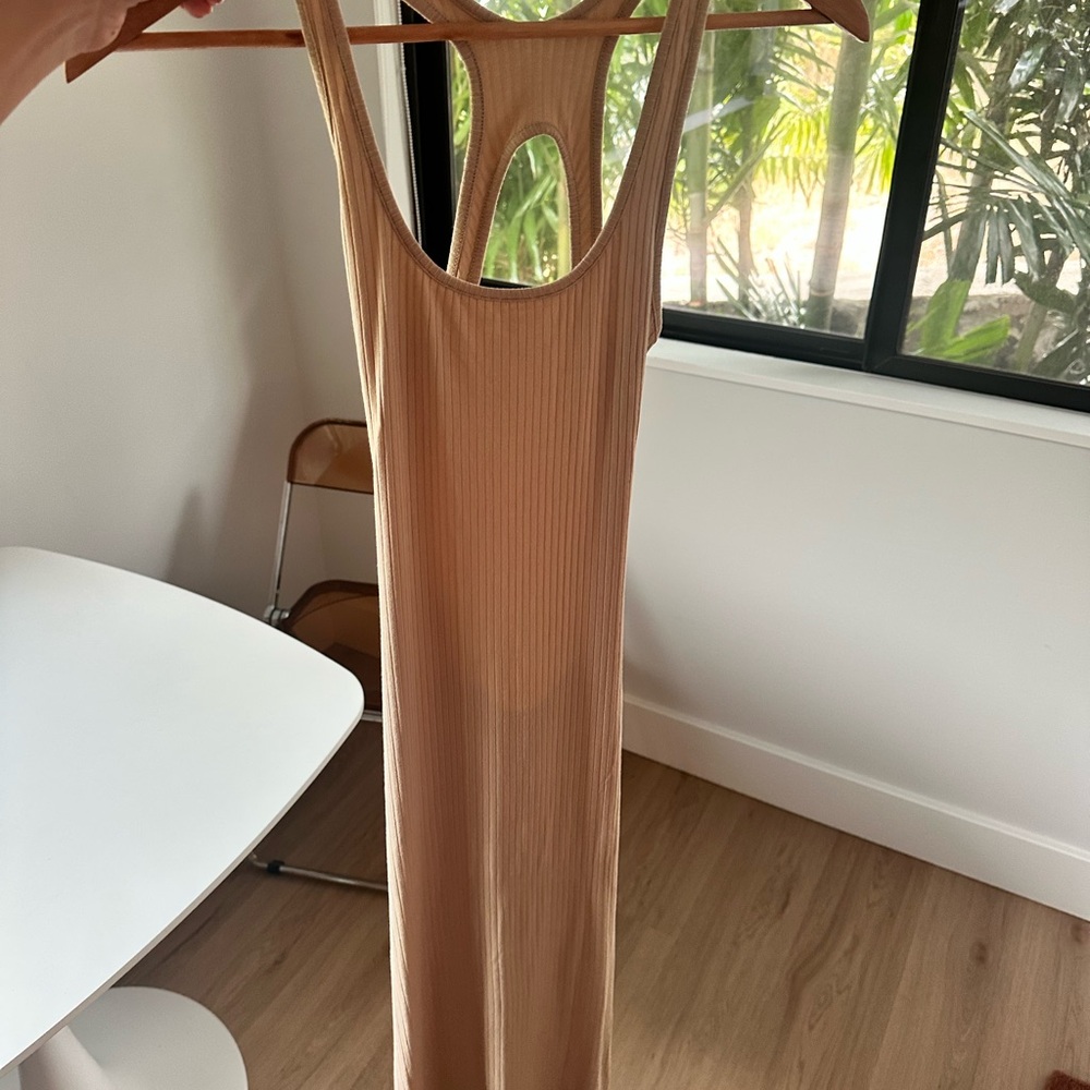 Acacia Swimwear Tan Open Back Dress